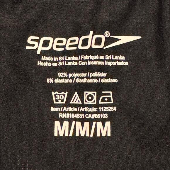 Mens Medium Speedo Tropical Black Floral Swim Board Shorts Surf Tech Volley - Picture 6 of 9